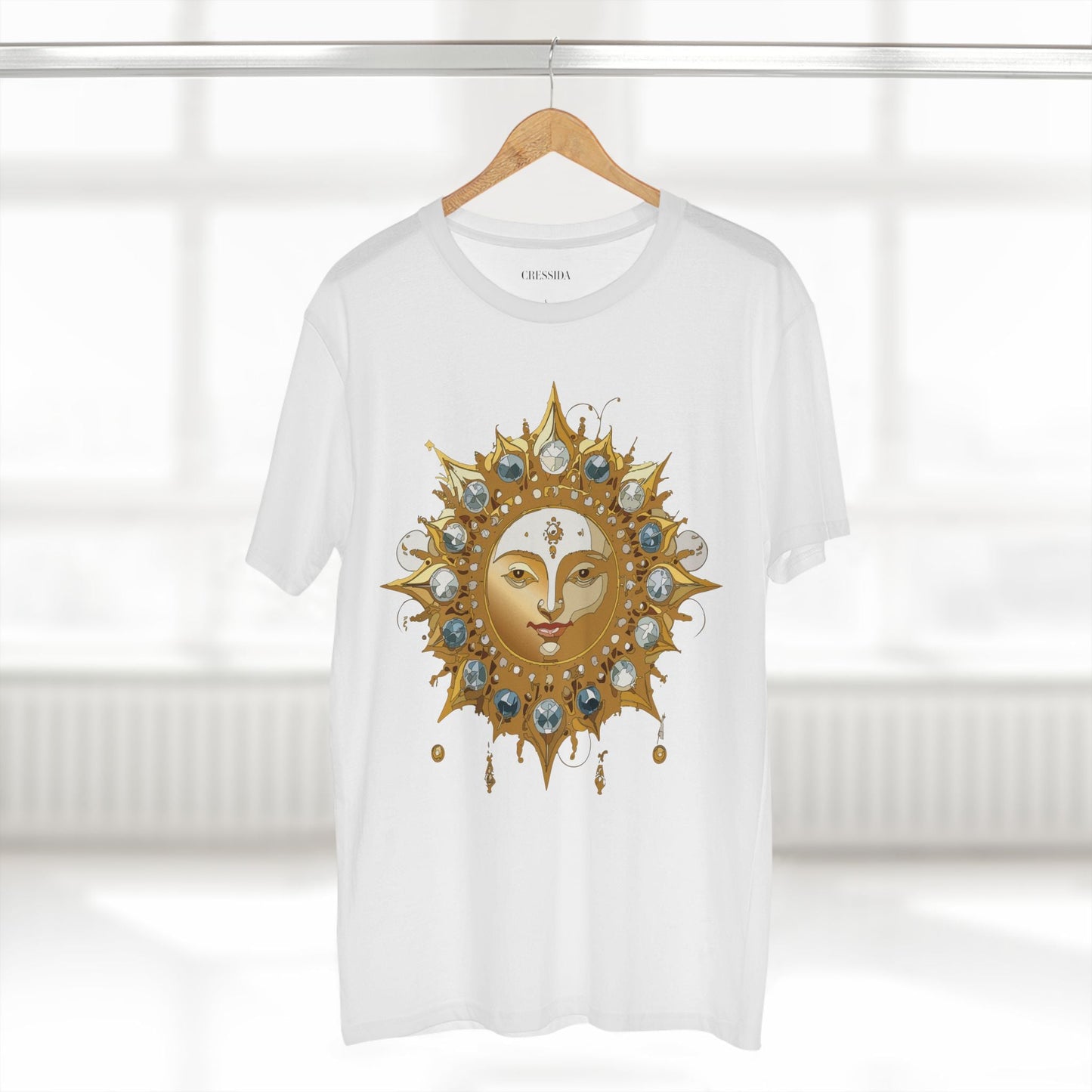 Gold Sun Graphic Unisex 100 Cotton T-Shirt with Golden Art Design 1