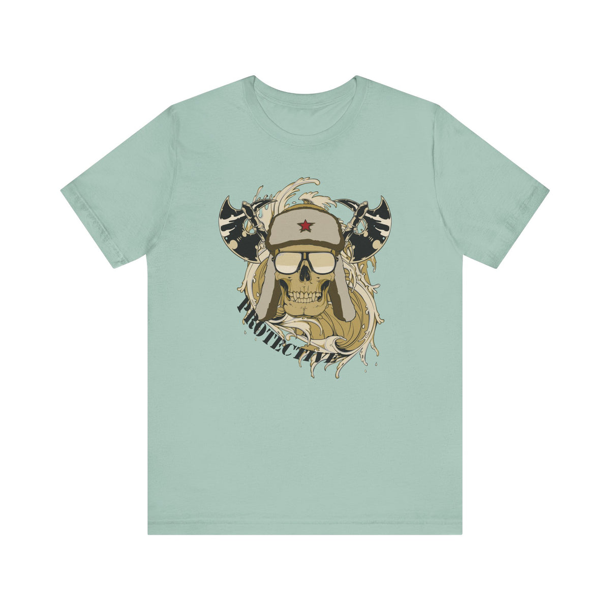 Viking Skull Graphic with Horned Helmet T-Shirt Captain Design Unisex Cotton Tee Art-41