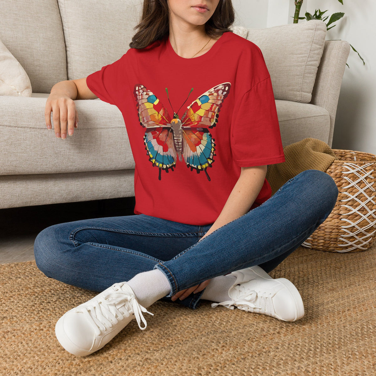 Colorful Butterfly T-Shirt – Nature Lover Gift Graphic Tee Unisex 100 Cotton Gildan T-Shirt