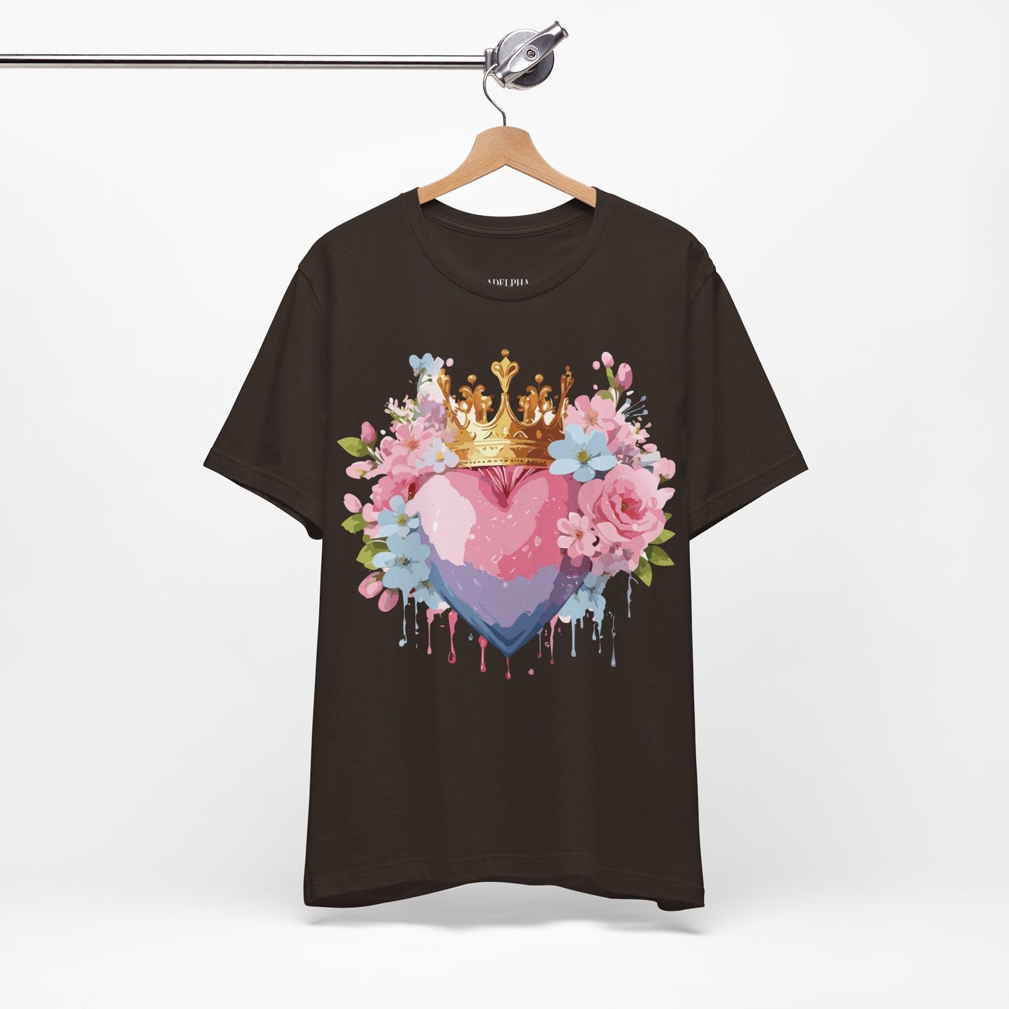 Valentine Day Graphic Unisex 100 Cotton Vintage Artwork with Love and Flower Design Tee 18