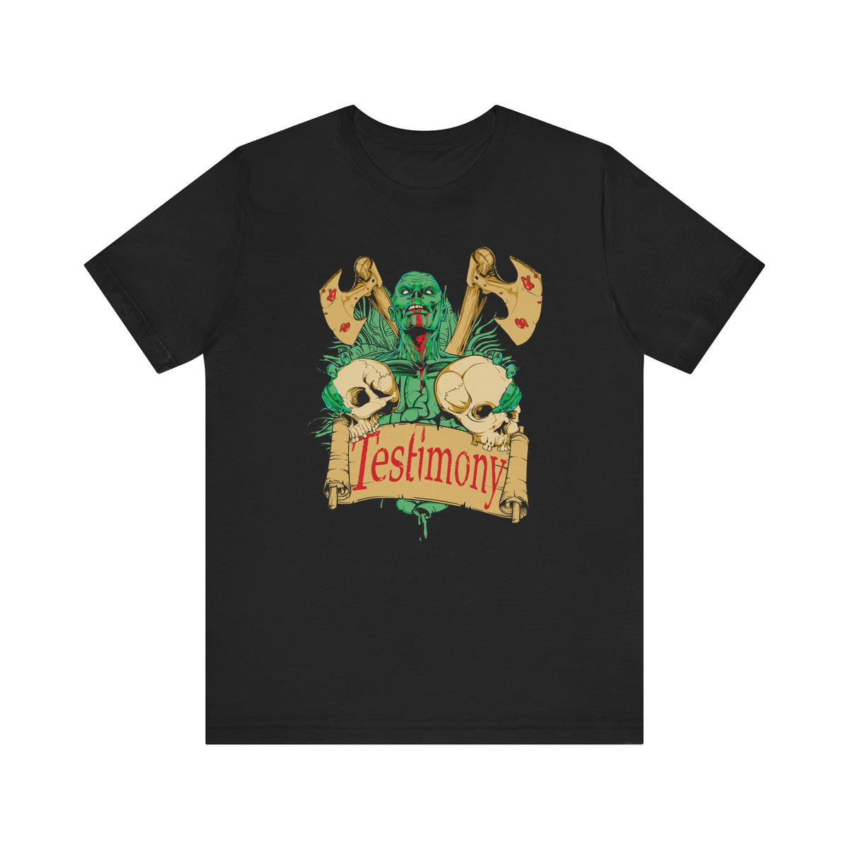 Cthulhu Skull Axes Testimony Tee Lovecraft Horror Mythos Unisex Cotton Shirt Art-42