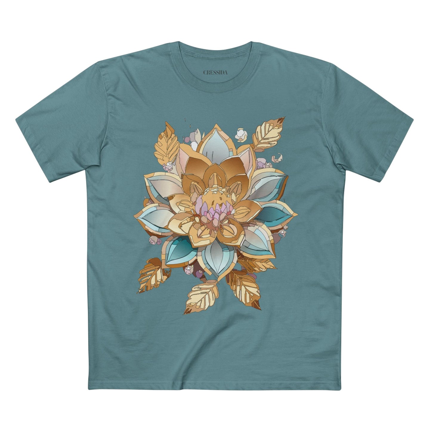 Floral Graphic T-Shirt Unisex 100 Cotton Art Design with Antique Flowers Tee 3