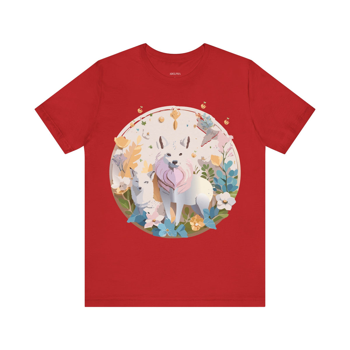 Medallion Graphic Unisex Cotton Bella+Canvas Tee with Floral Art Design m70