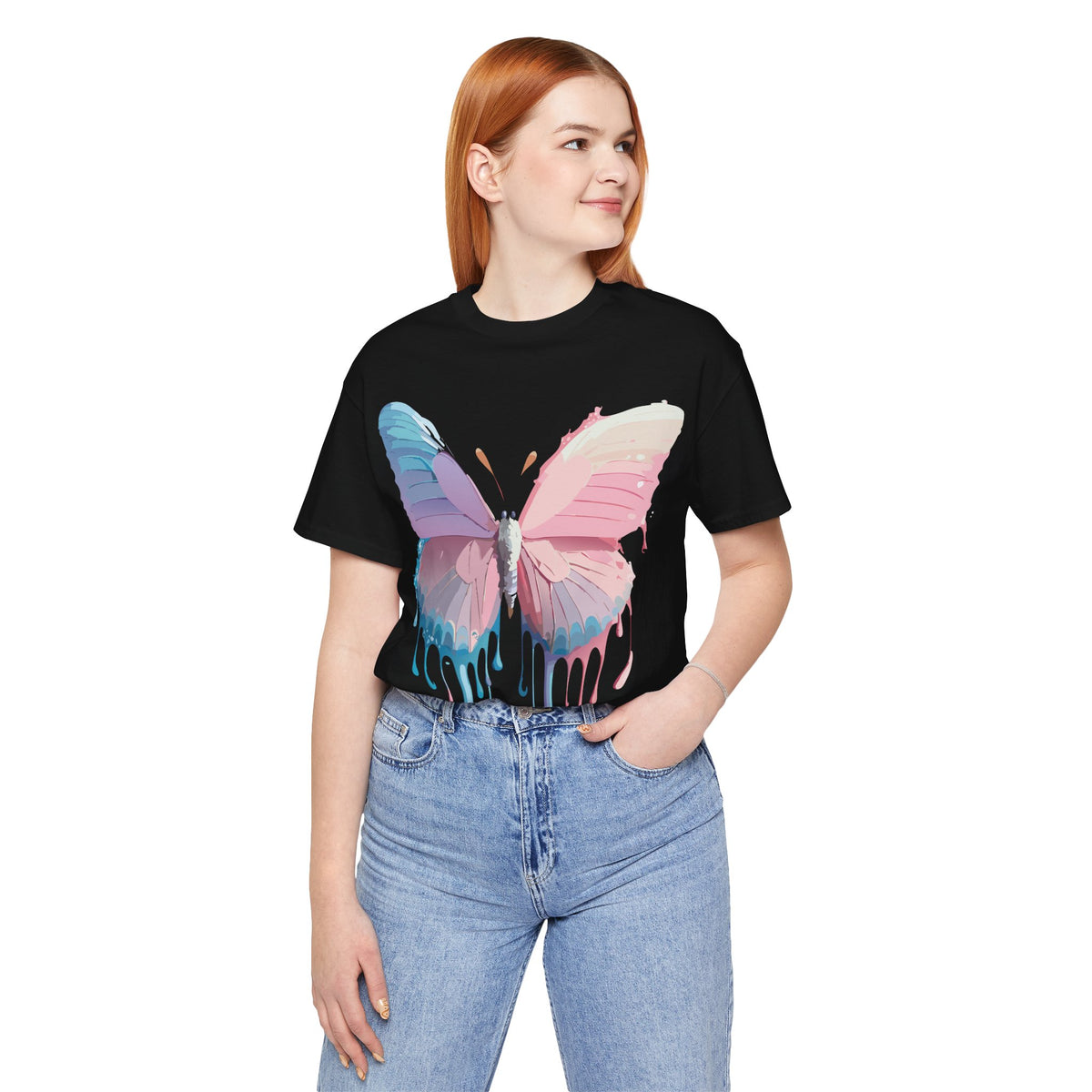 Butterfly Graphic Unisex Cotton Bella+Canvas Tee with Art Design n68