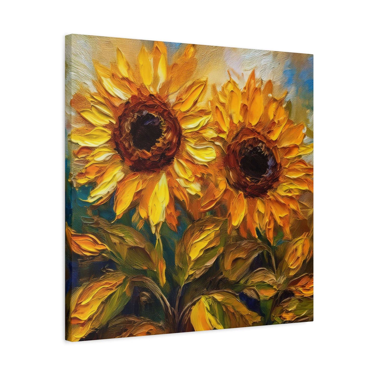 Sunflowers Print Canvas, Flowers Oil Paint Print 20x20, 24x24, 30x30, 32x32, 36x36, Floral Art Design Print Non-Frame MC-25