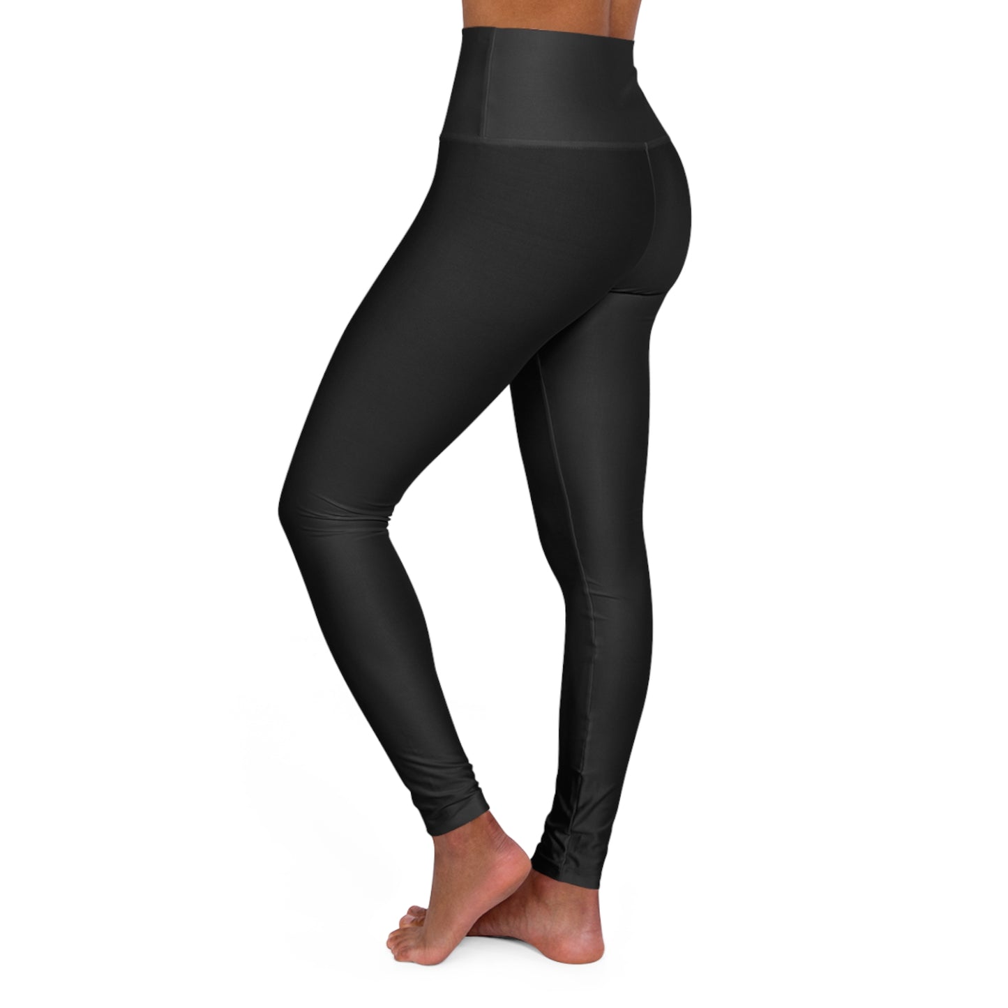 Onyx Black Color High-Waist Yoga Leggings Women's Seamless Poly-Span Stretchy Performance Pants