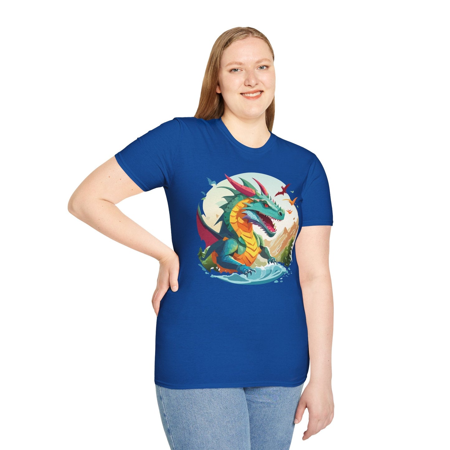 Dragon T Shirt Unisex Animal Tee Softstyle 64000 Premium 100 Percent Ring Spun Cotton