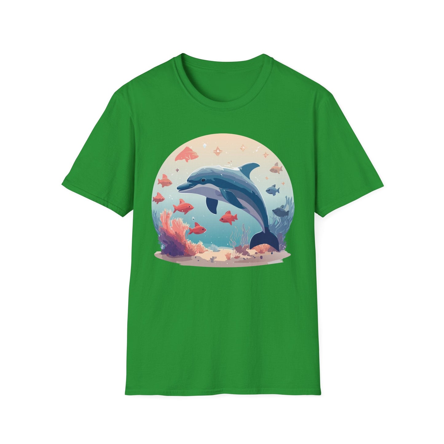 Dolphin Shirt Unisex Softstyle Tee 64000 Gildan 100 Percent Ring Spun Cotton For Everyday Comfort