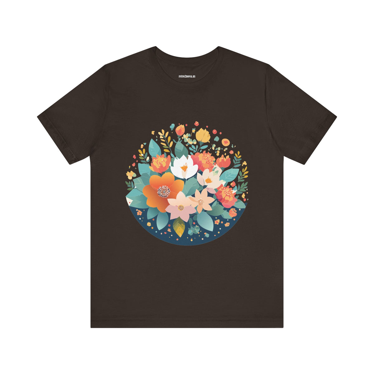 Floral Graphic Unisex Cotton Bella+Canvas Tee with Flowers Design ab100