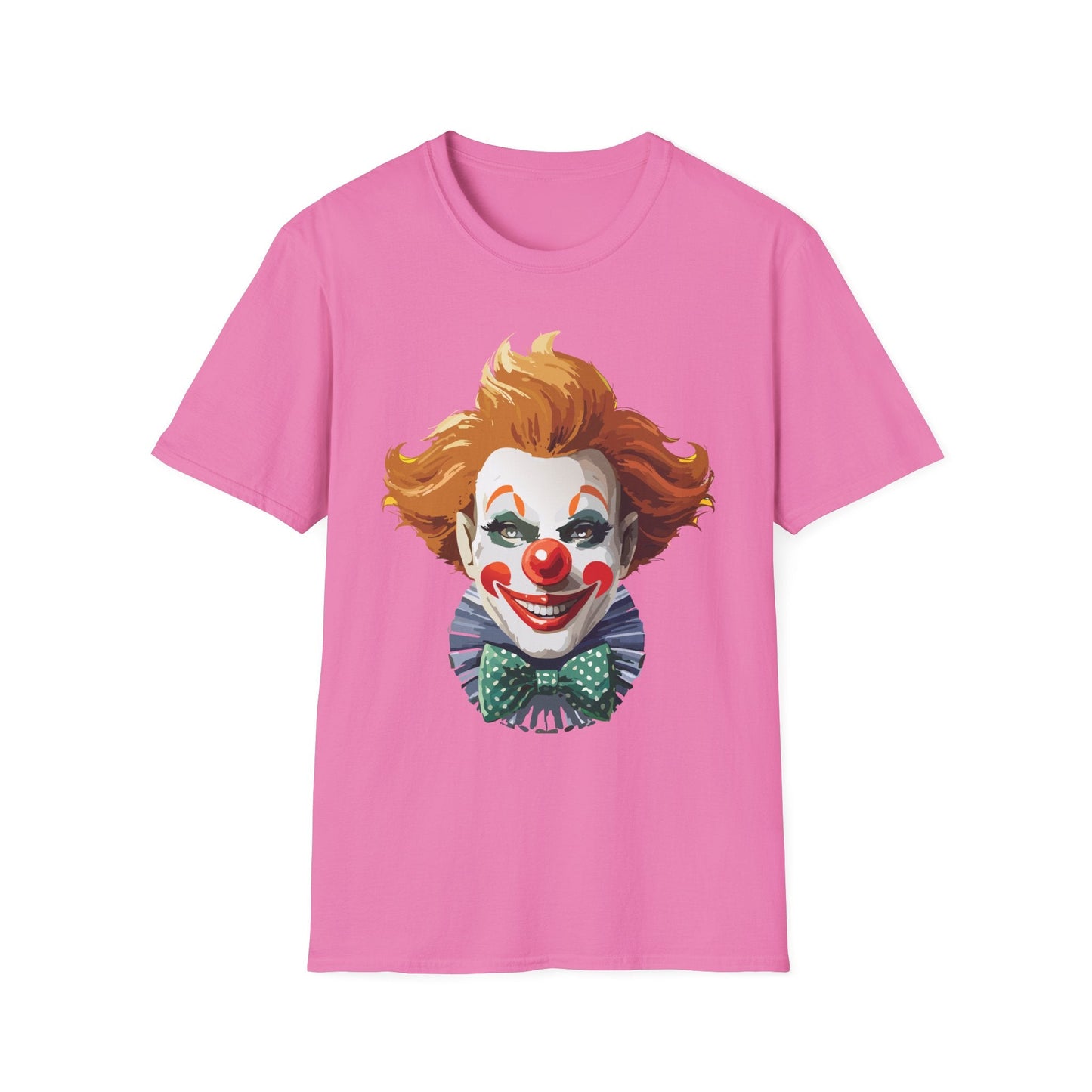 Clown Theme T Shirt Funny Man Circus Scary Man Unisex Gildan Softstyle Graphic Tee Everyday Wear
