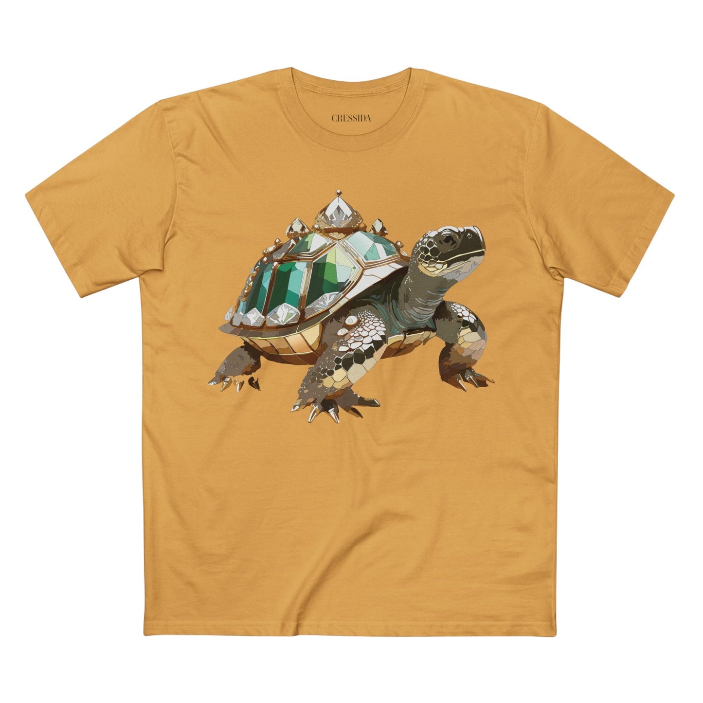 Turtle Graphic Unisex 100 Cotton Tee With Unique Animal Golden Medallion Art Design 32
