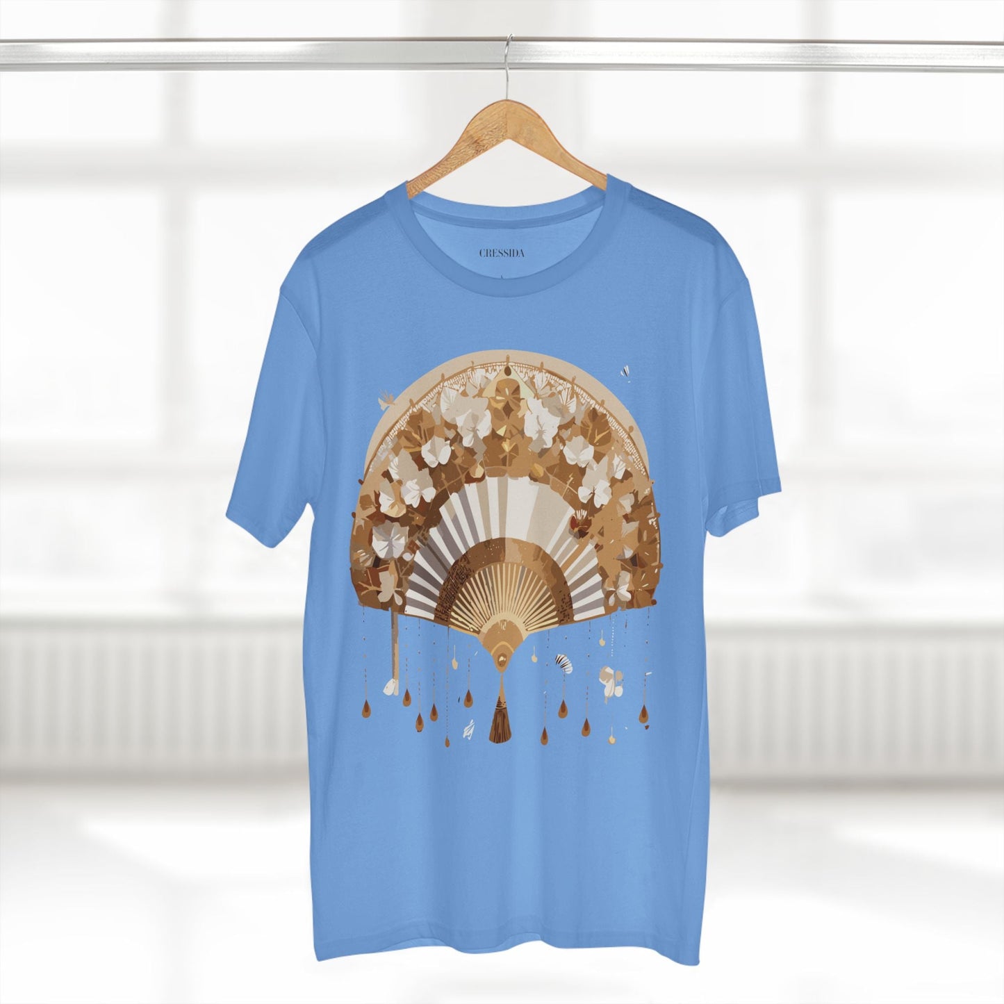 Antique Fan Graphic Design T-Shirt Unisex 100 Cotton Floral Carnival Artwork Tee 17