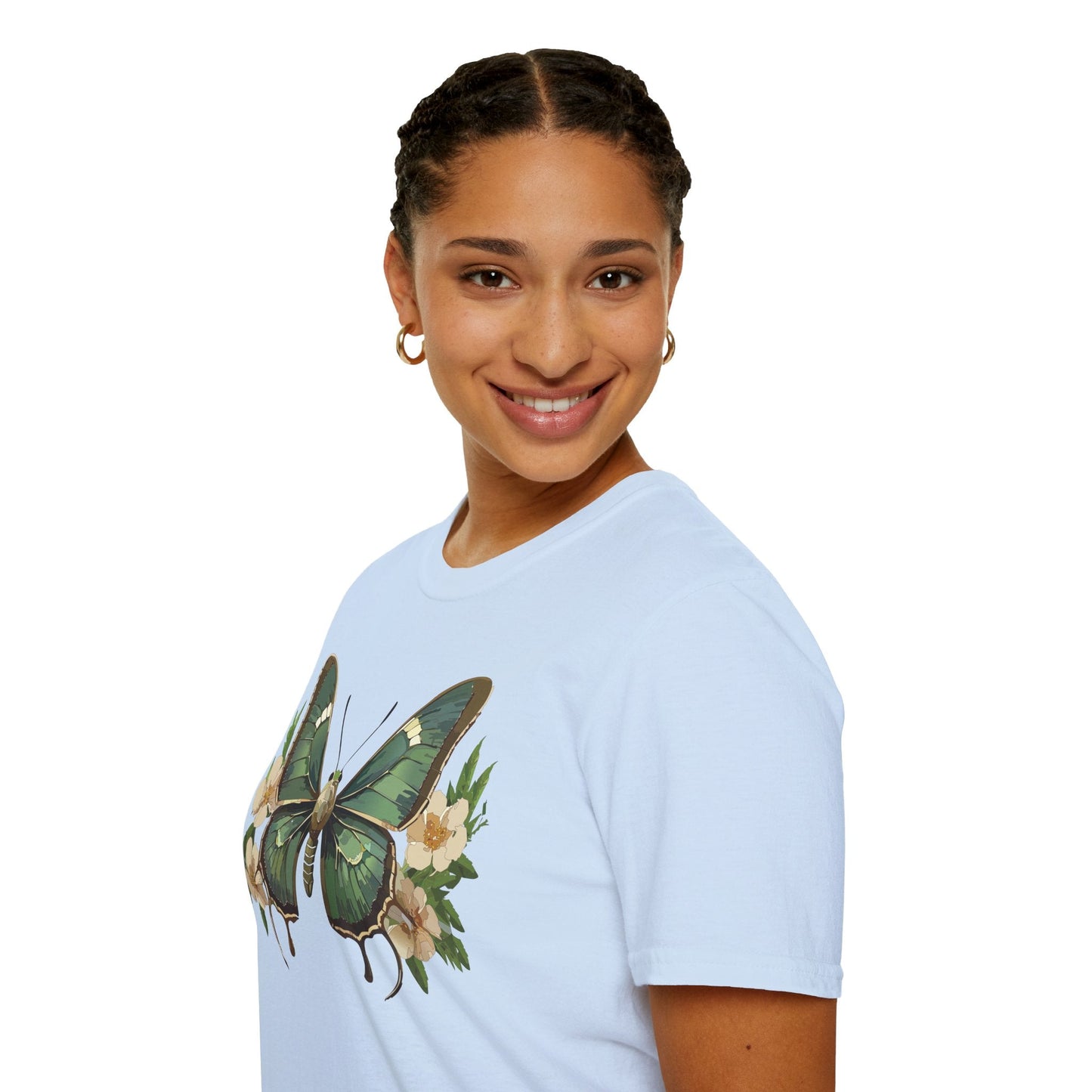Butterfly Shirt Monarch Style Unisex T Shirt Gildan Softstyle 64000 100 Percent Ring Spun Cotton