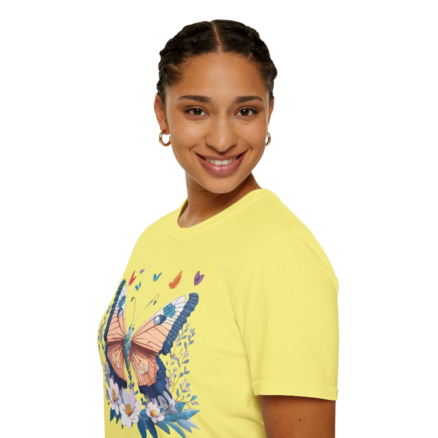 Unisex Butterfly Shirt Monarch Design Gildan Softstyle 64000 Short Sleeve Tee For Men And Women