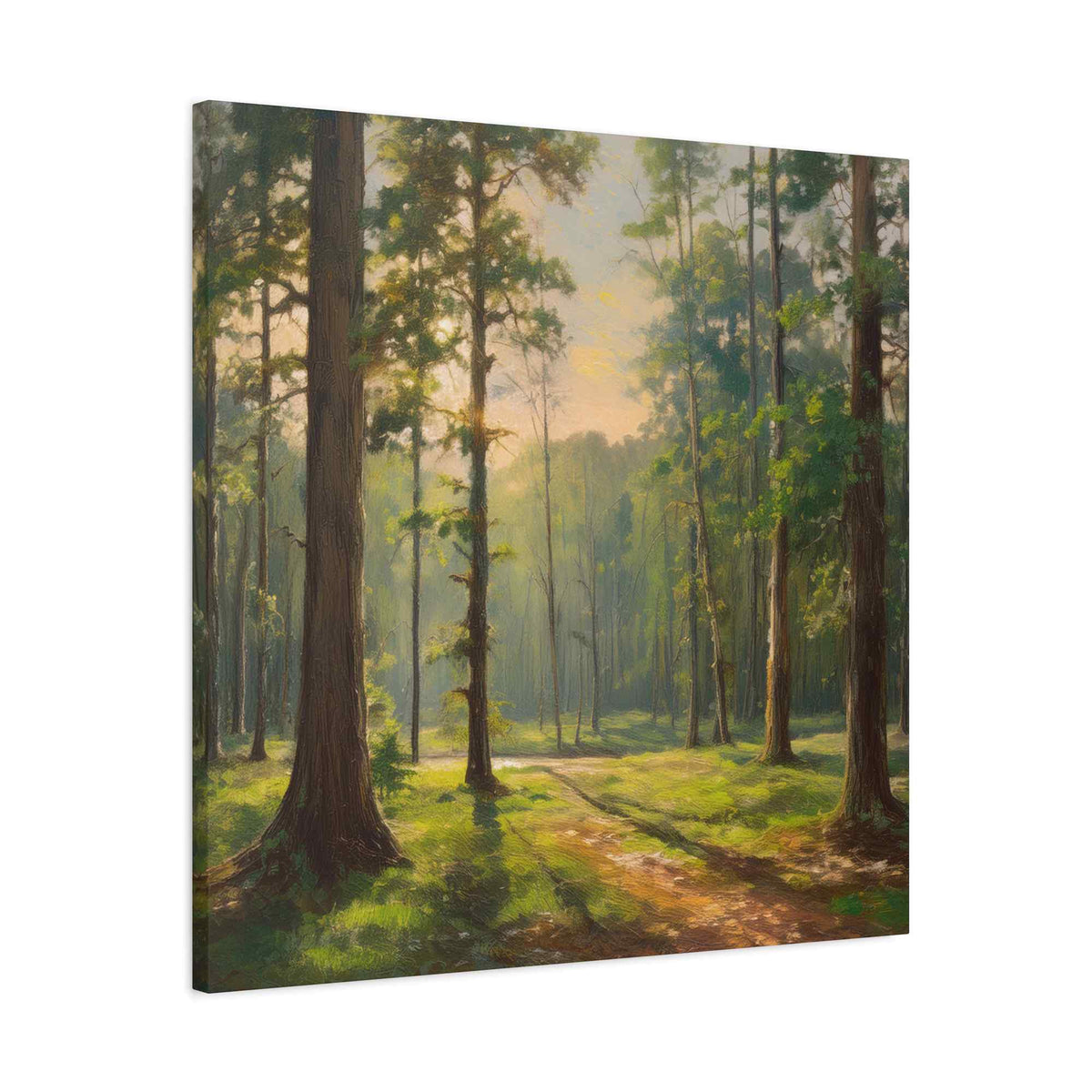 Forest Print Canvas, Trees Oil Paint Print 20x20, 24x24, 30x30, 32x32, 36x36 Art Design Print Pine-Wood Inner Frame MC-69