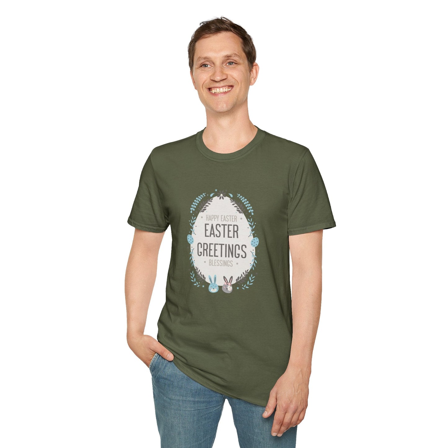 Gildan Easter Unisex Softstyle 64000 T Shirt With Easter Print Design Short Sleeve Tee Edition