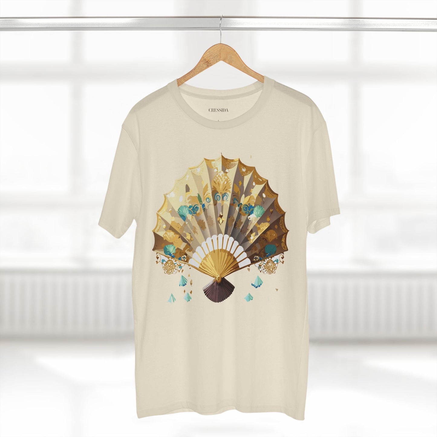 Antique Fan Graphic Design T-Shirt Unisex 100 Cotton Floral Carnival Artwork Tee 16