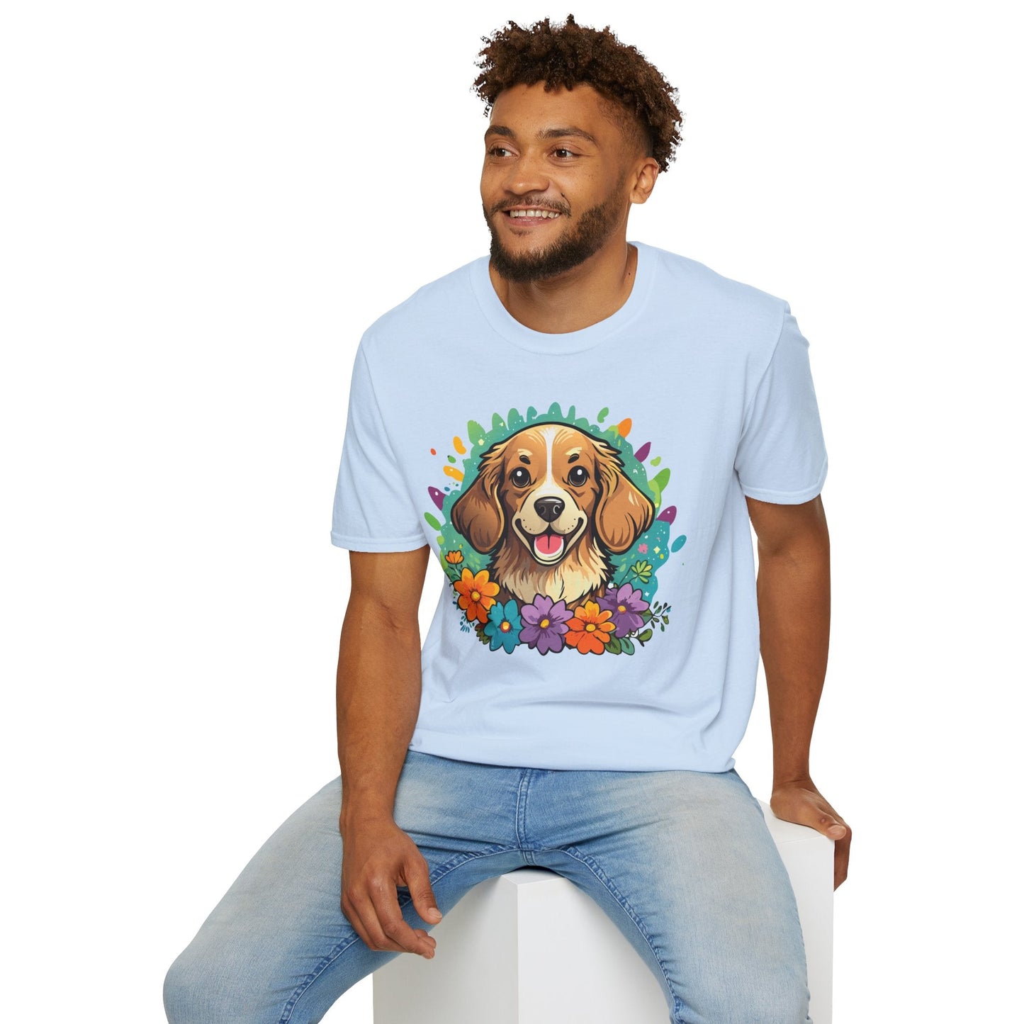 Dog Lover Unisex Animal Print T Shirt Cotton Tee Gildan Softstyle 64000