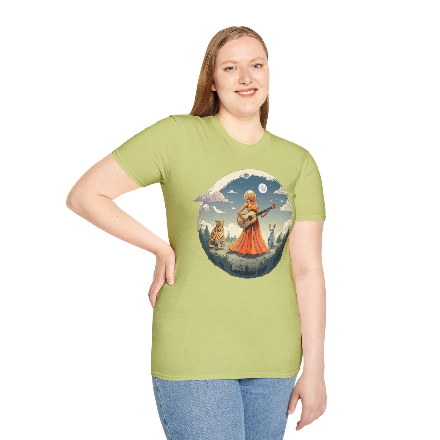 Womens Graphic T Shirt Art Design Tee Ladies Unisex Softstyle Cotton Tee Gildan 64000 Comfort