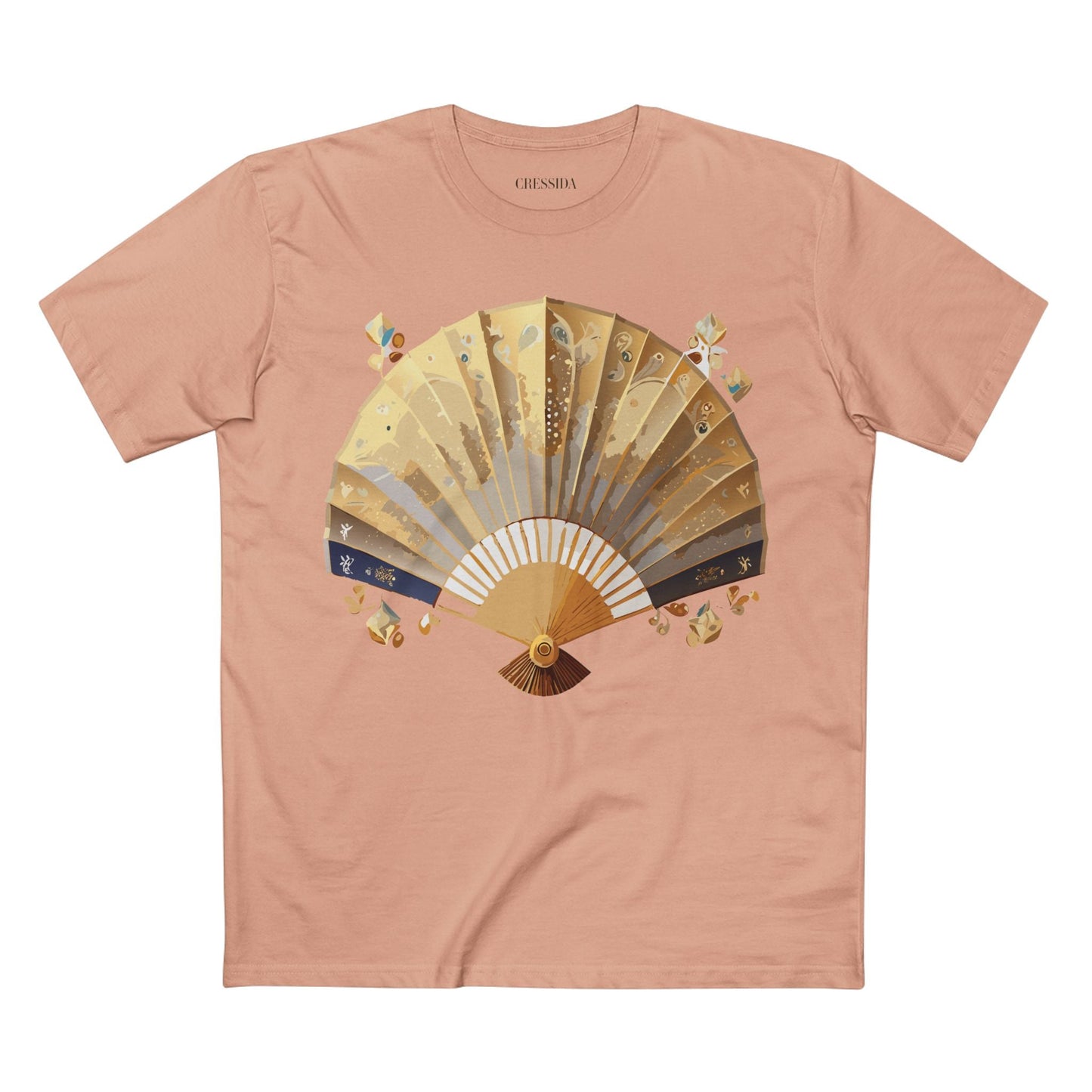 Antique Fan Graphic Design T-Shirt Unisex 100 Cotton Floral Carnival Artwork Tee 24