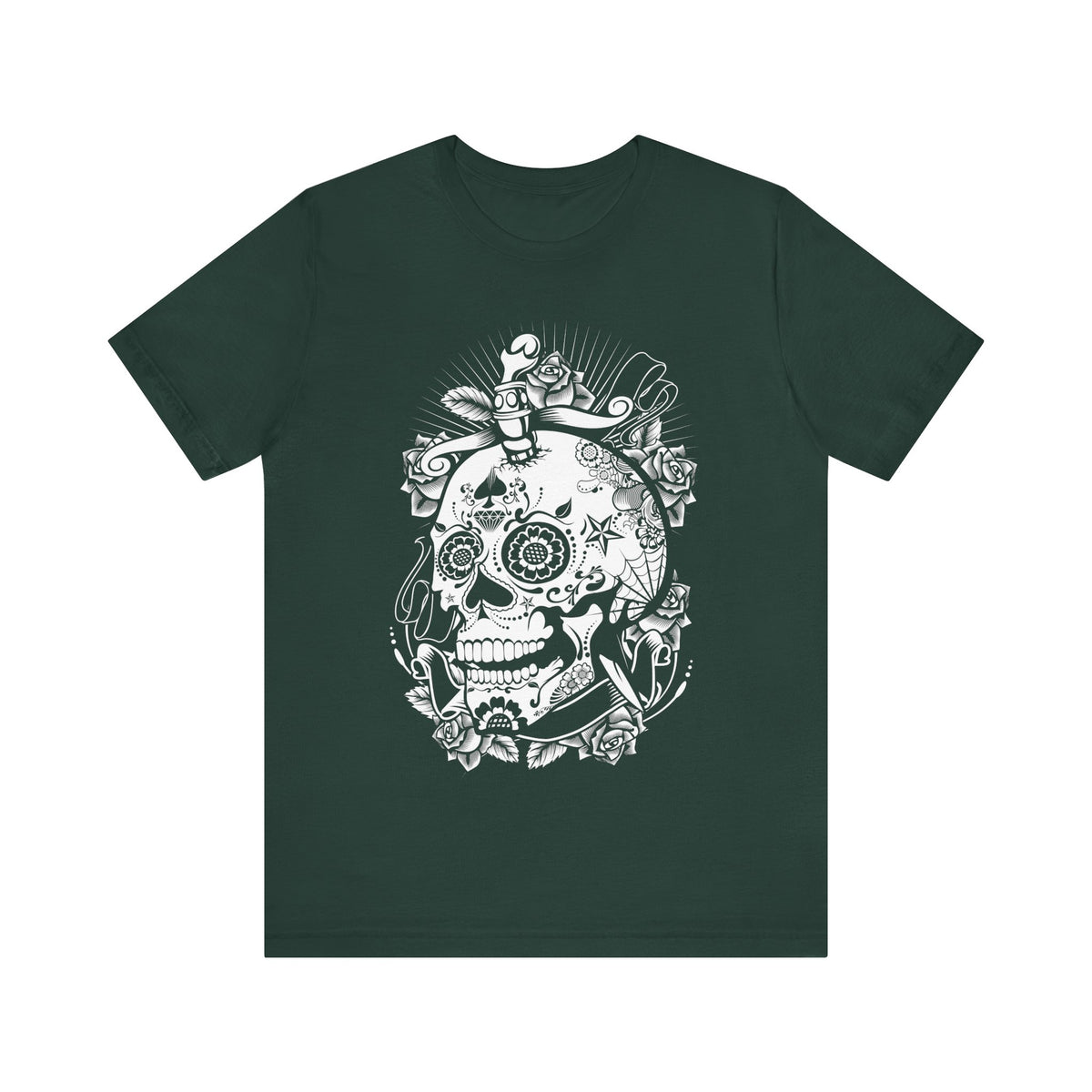 Skull Graphic Unisex Cotton Bella+Canvas Tee with Art Design