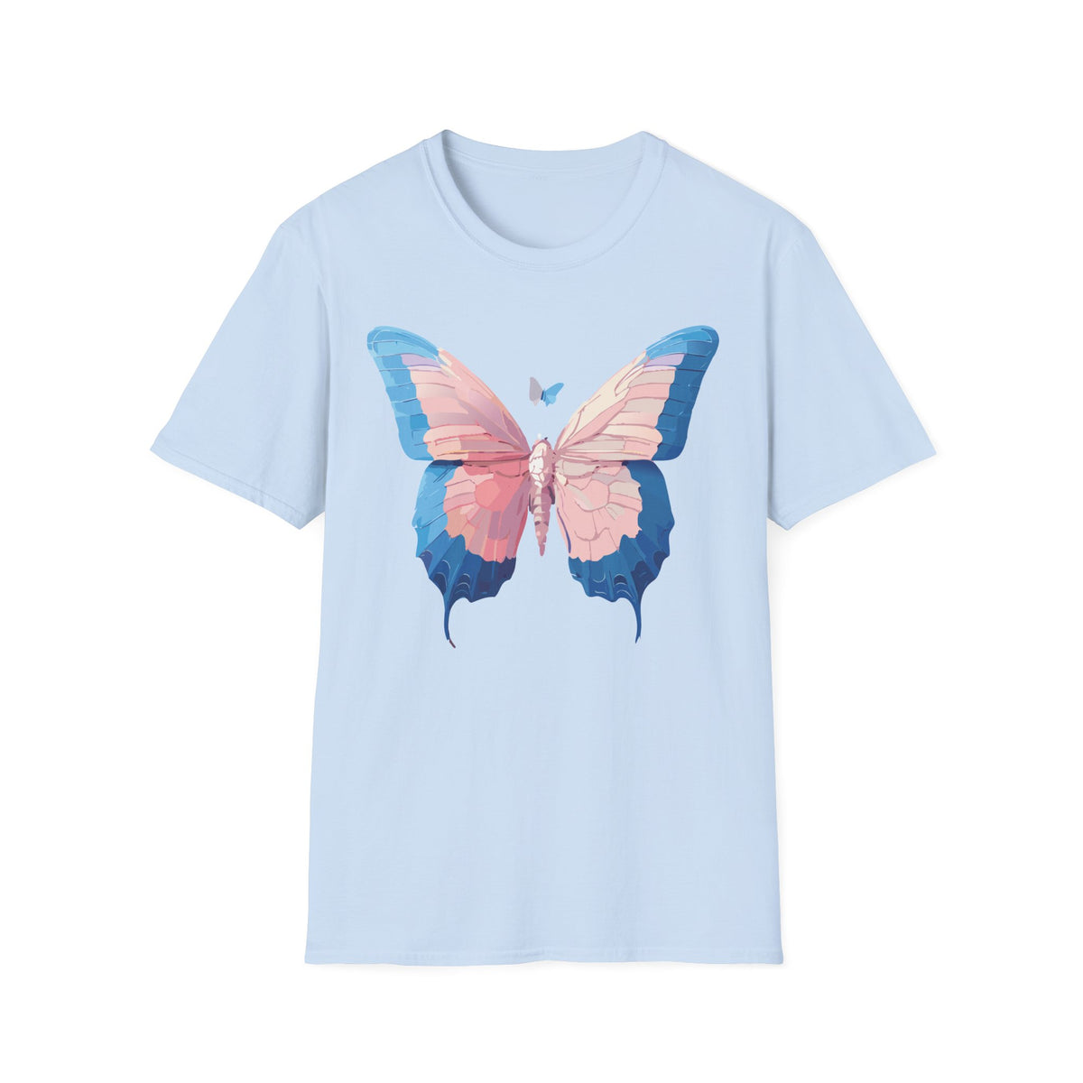 Butterfly Graphic T-Shirt — Pastel Pink & Blue Wing Graphic Tee Unisex 100 Cotton Gildan T-Shirt