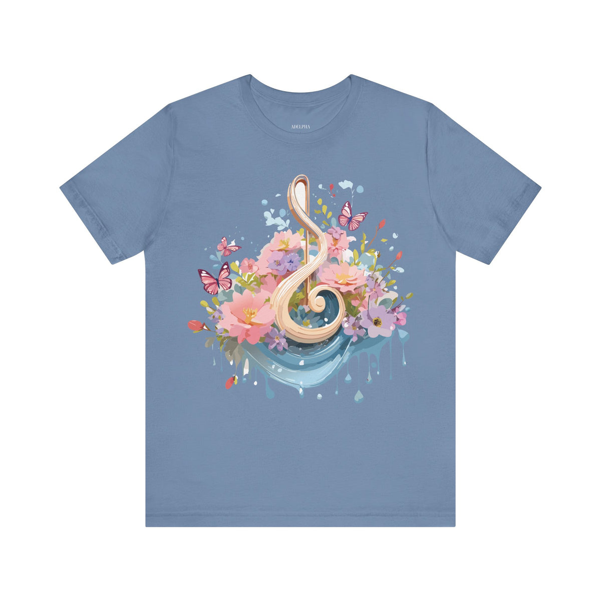 Music Graphic Unisex Cotton Bella+Canvas Tee with Art Design m112