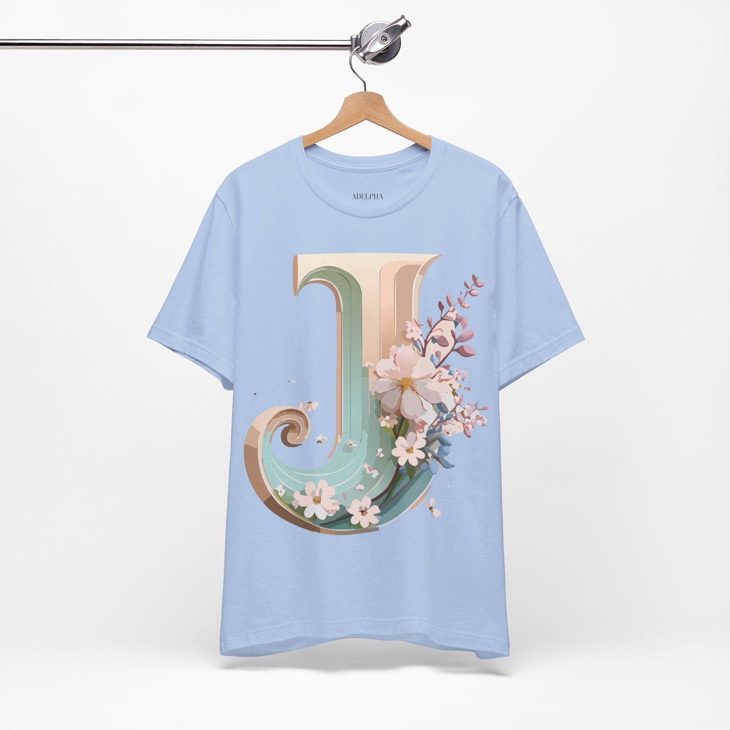 Adelpha Letter J Graphic Tee Unisex Jersey Short Sleeve Vintage Inspired Art Design Shirt