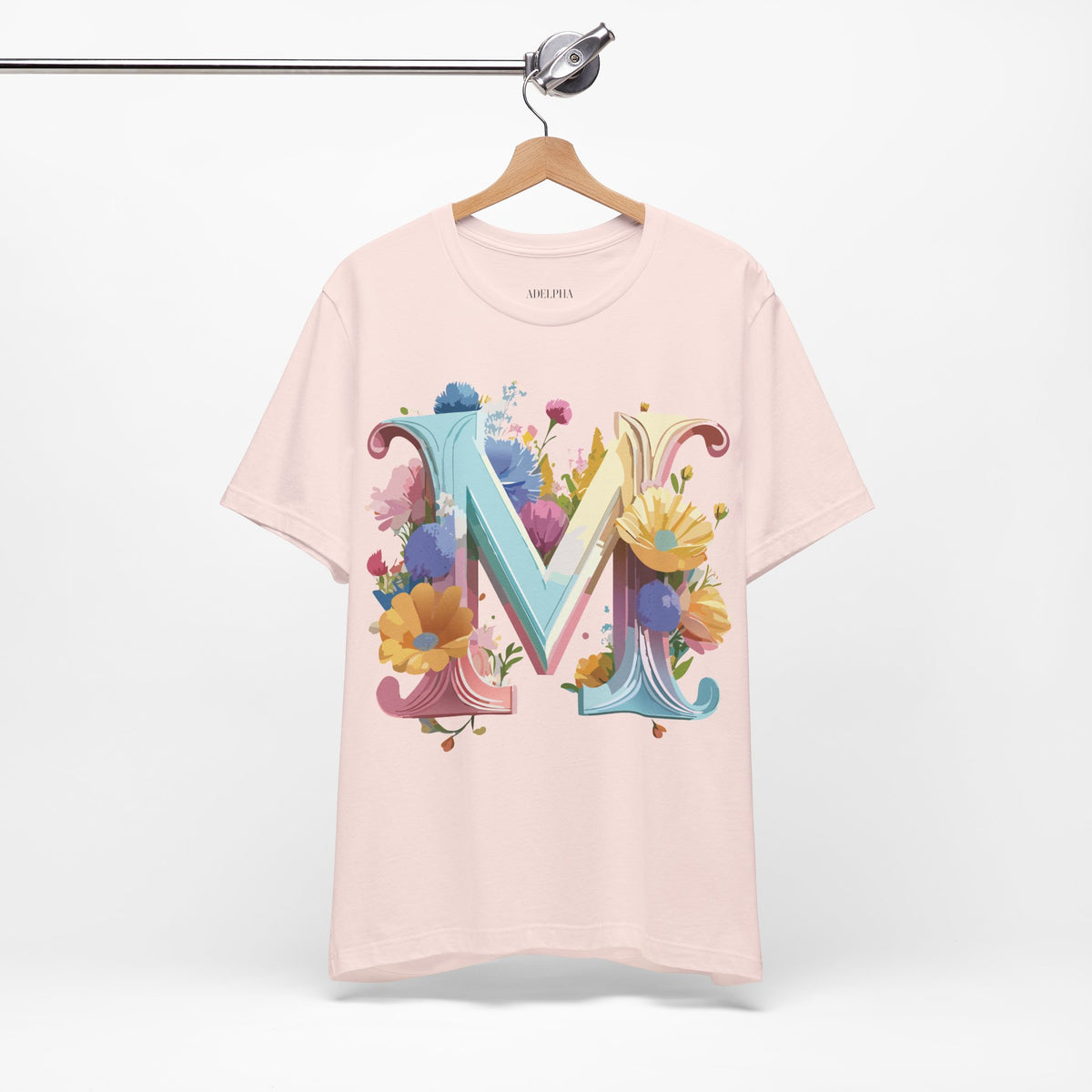 Letter M Graphic Unisex Cotton Bella+Canvas Tee with Art Letter Design