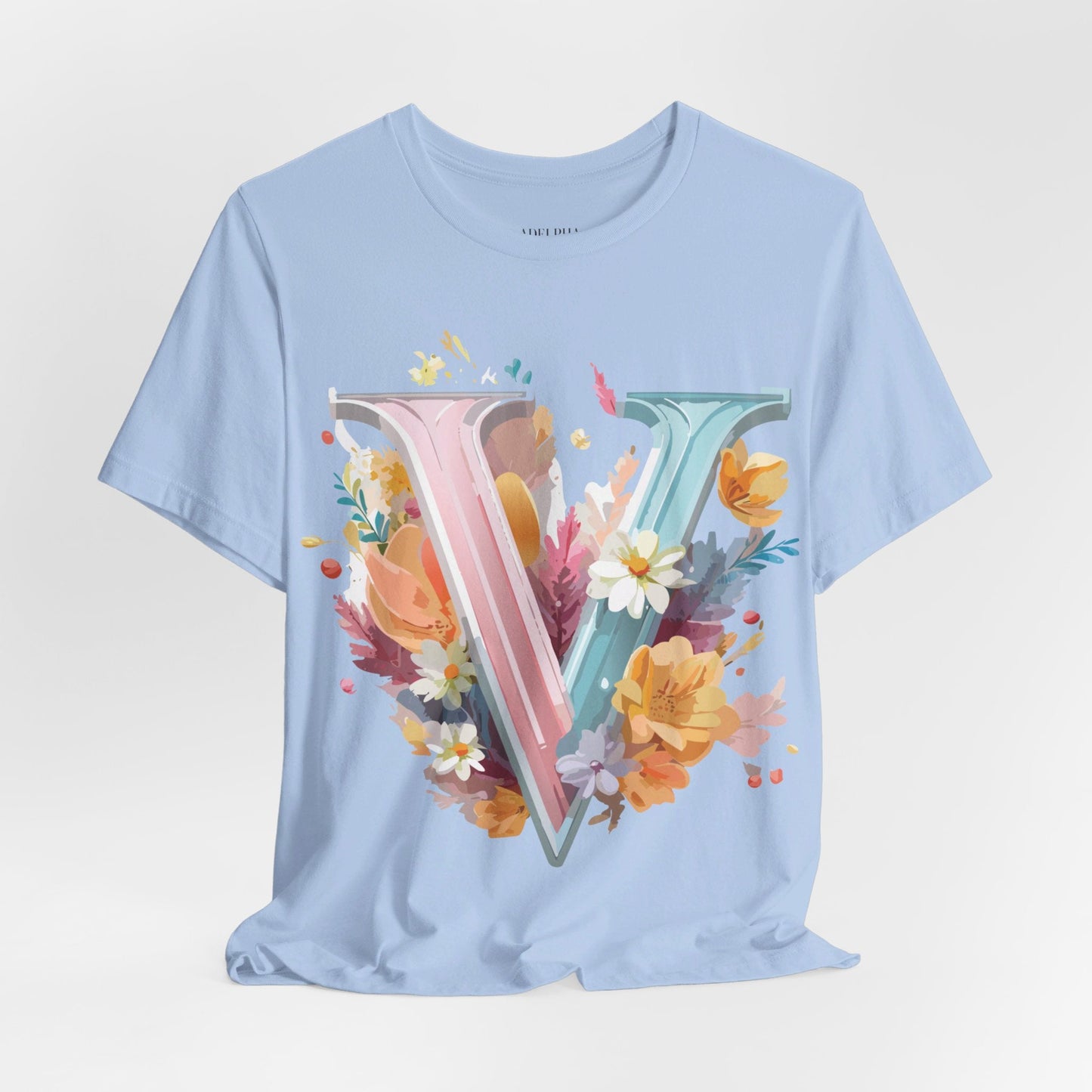 Letter V Shirt Graphic Tee Unisex Jersey Short Sleeve Adelpha Art Design Vintage Inspired