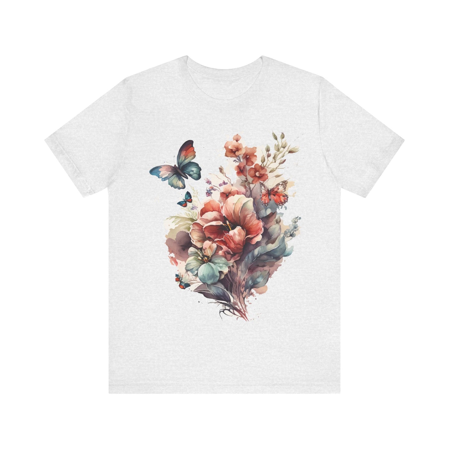 Cotton Tee Shirt with Butterfly Prints