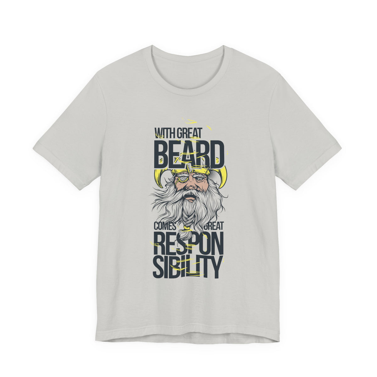 With Great Beard Comes Great Responsibility Tee Viking Beard Graphic Shirt A-2