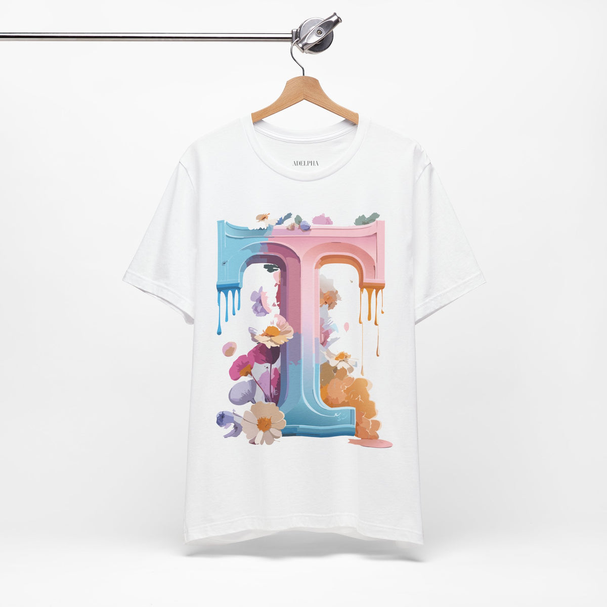 Letter T Graphic Unisex Cotton Bella+Canvas Tee with Art Letter Design