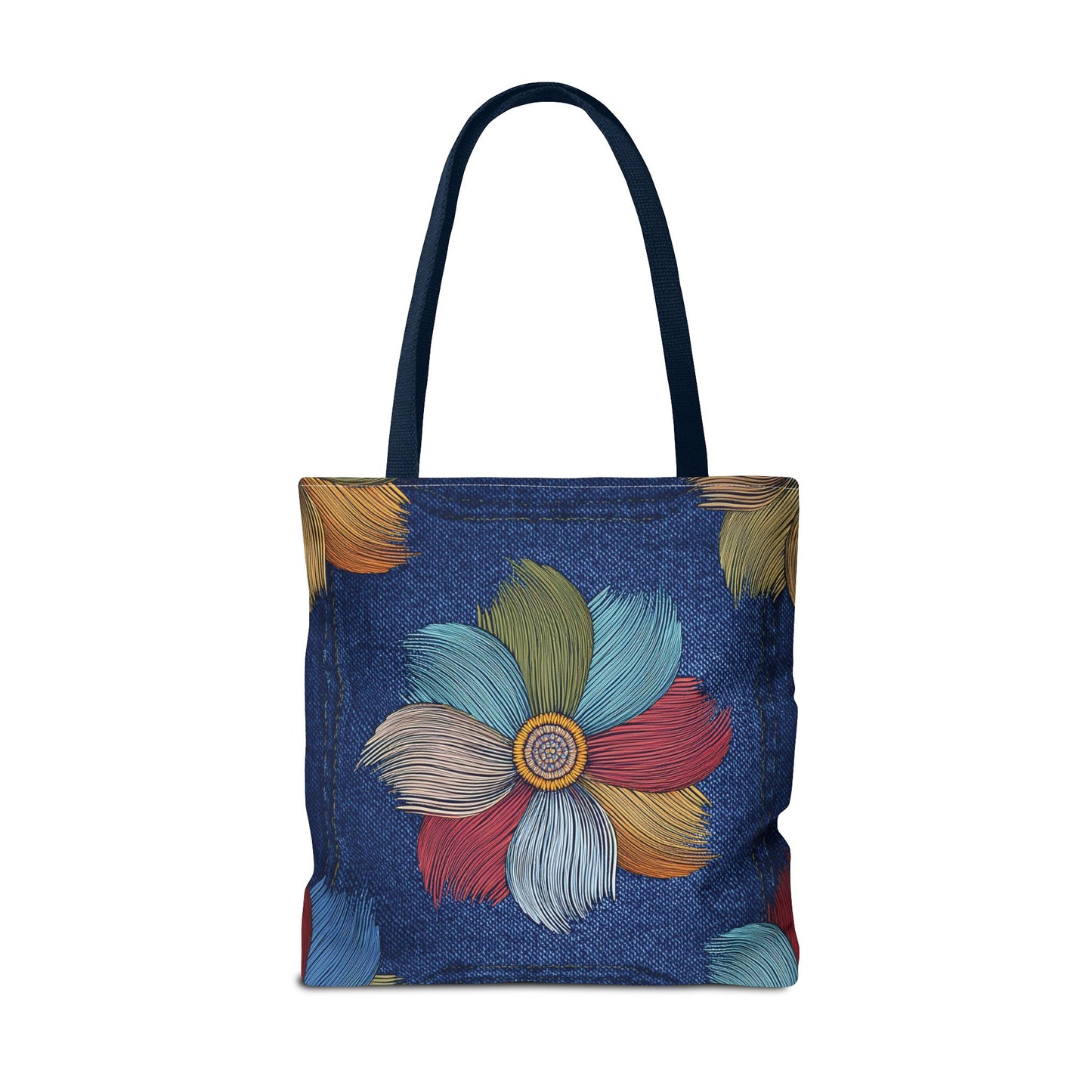 Denim Fabric Imitation Print Unisex Canvas Bag Poly Spun 3 Sizes Tote Bag 175