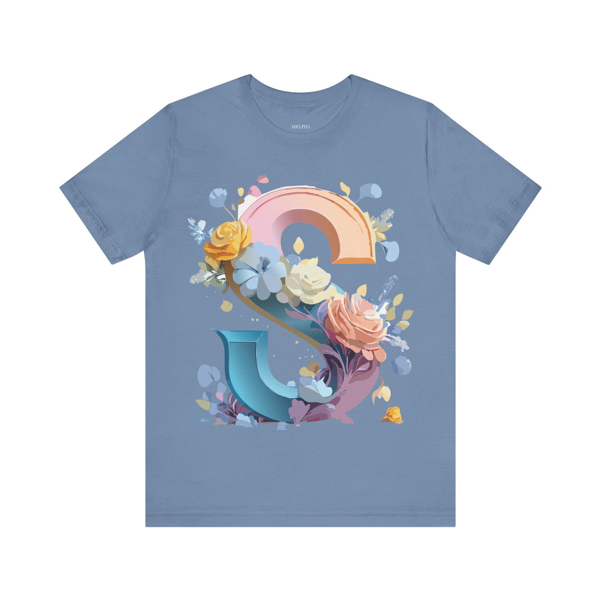 Letter S Graphic Unisex Cotton Bella+Canvas Tee with Art Letter Design