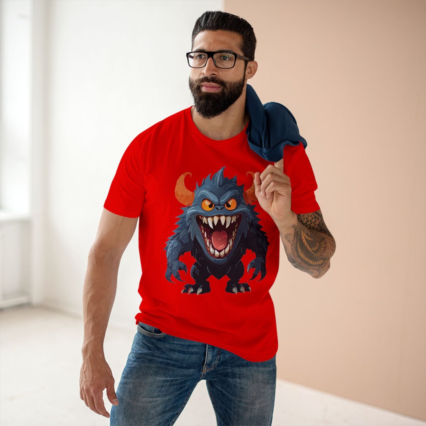 Cartoon Monsters Graphic Unisex 100 Cotton Staple Tee 30
