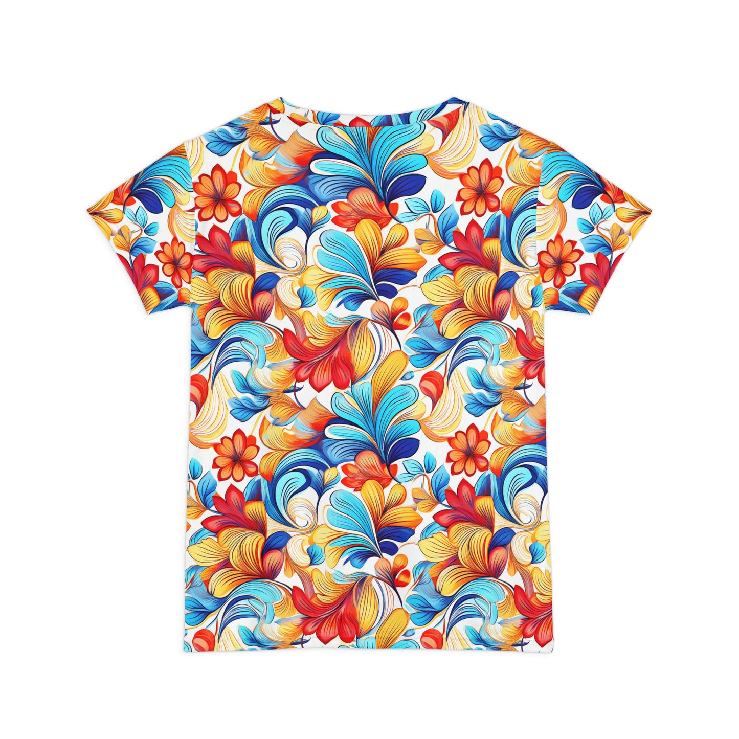 Women Poly Span T-Shirt with Floral Print