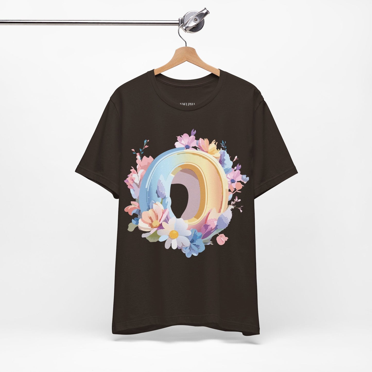 Letter O Shirt Unisex Graphic Tee Art Design Adelpha Vintage Inspired Short Sleeve Jersey
