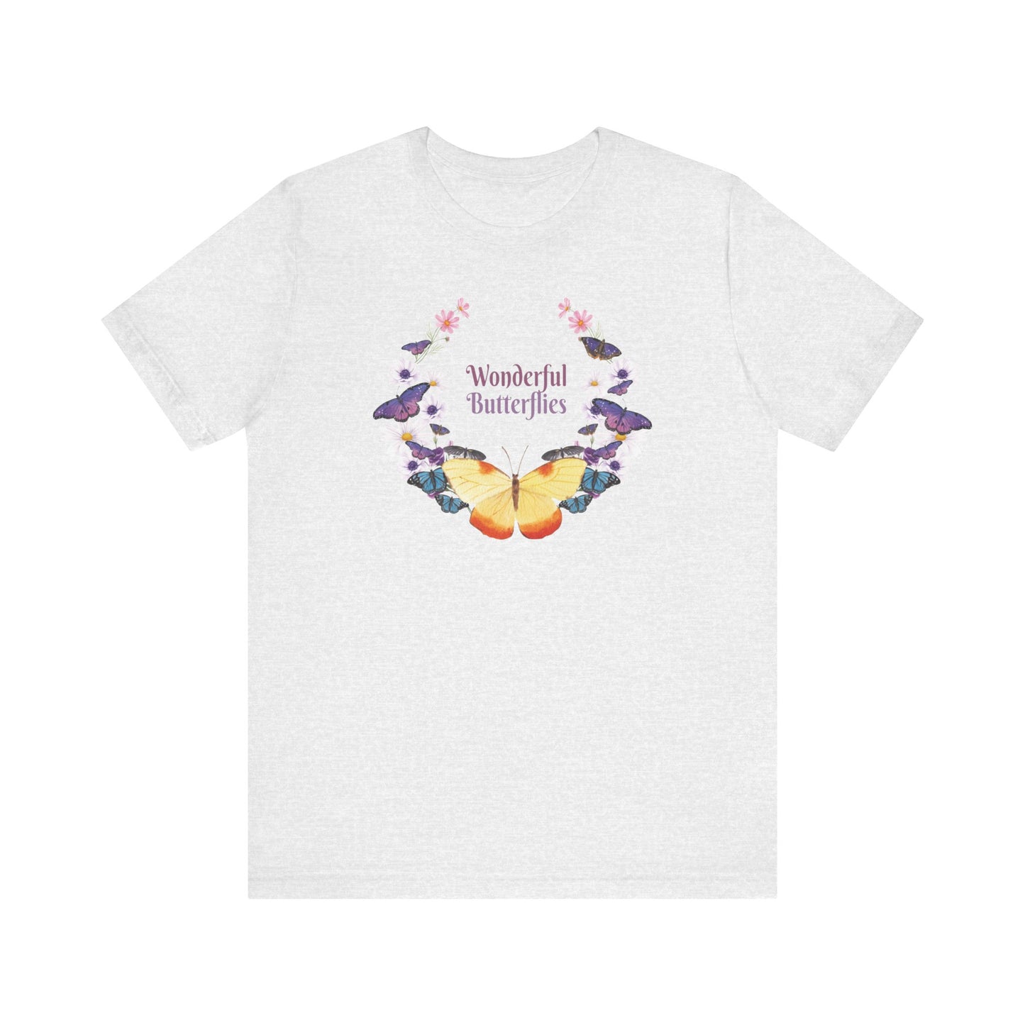 Cotton Tee Shirt with Butterfly Prints