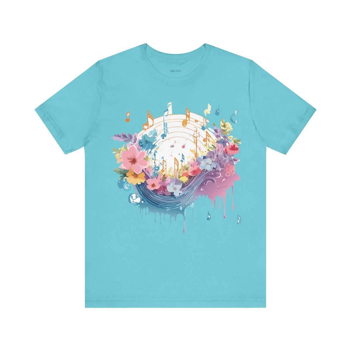 Music Graphic Unisex Cotton Bella+Canvas Tee with Art Design m170