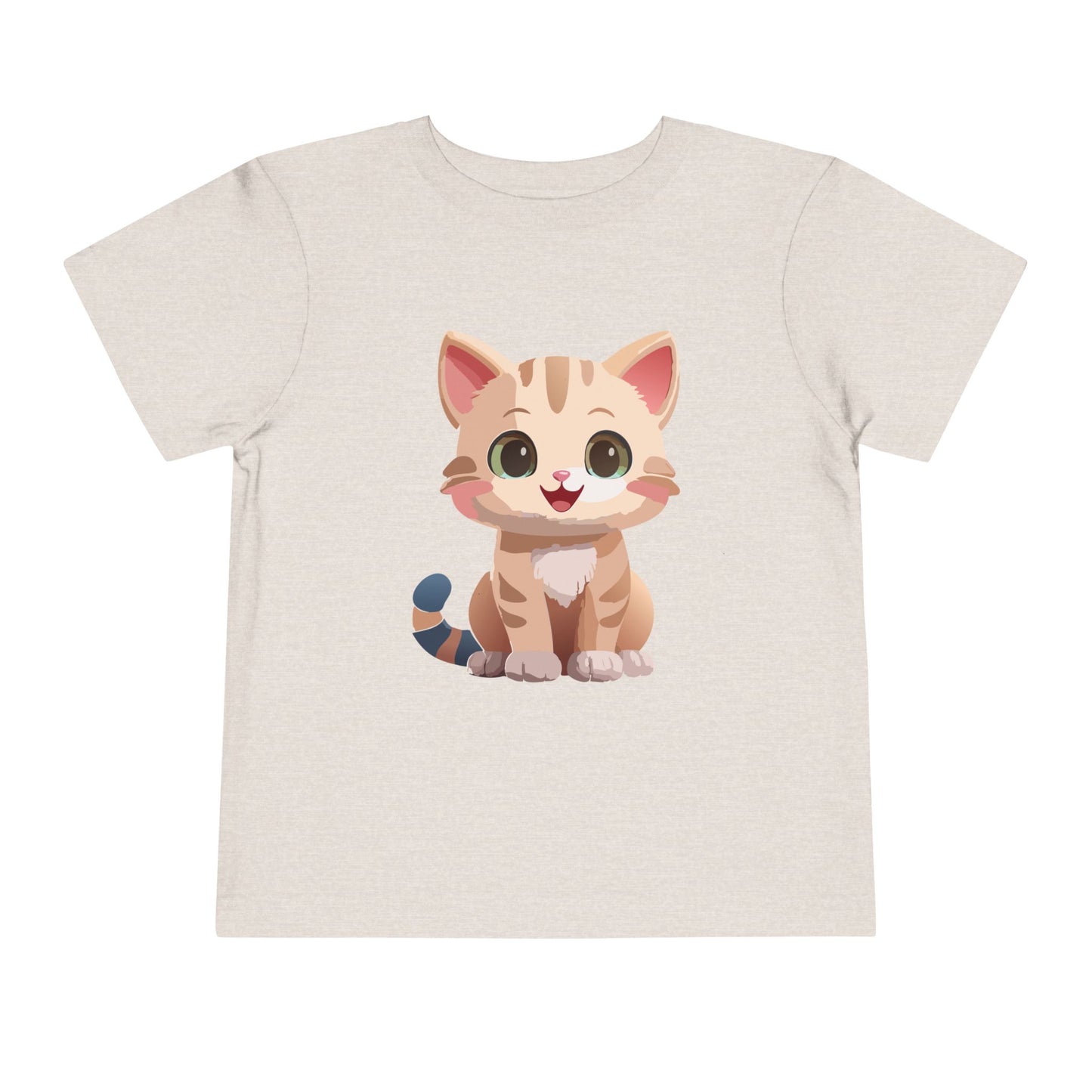 Bonita camiseta de manga corta para niños pequeños con gato: adorable camiseta con gráfico de gatito para niños (2 a 5 años)