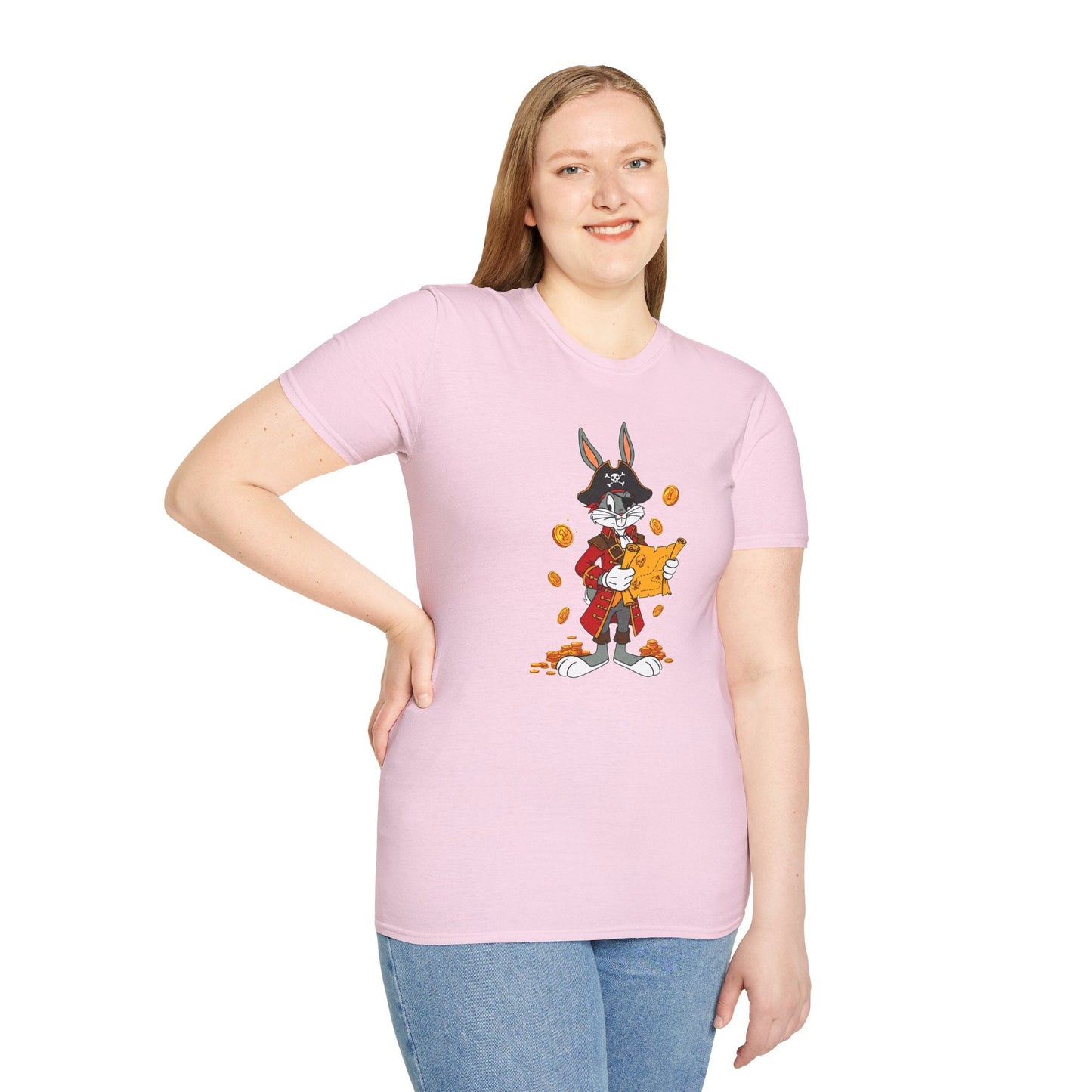 Bugs Bunny Cartoon T Shirt Unisex Gildan Softstyle 64000 Tee With Animated Artwork