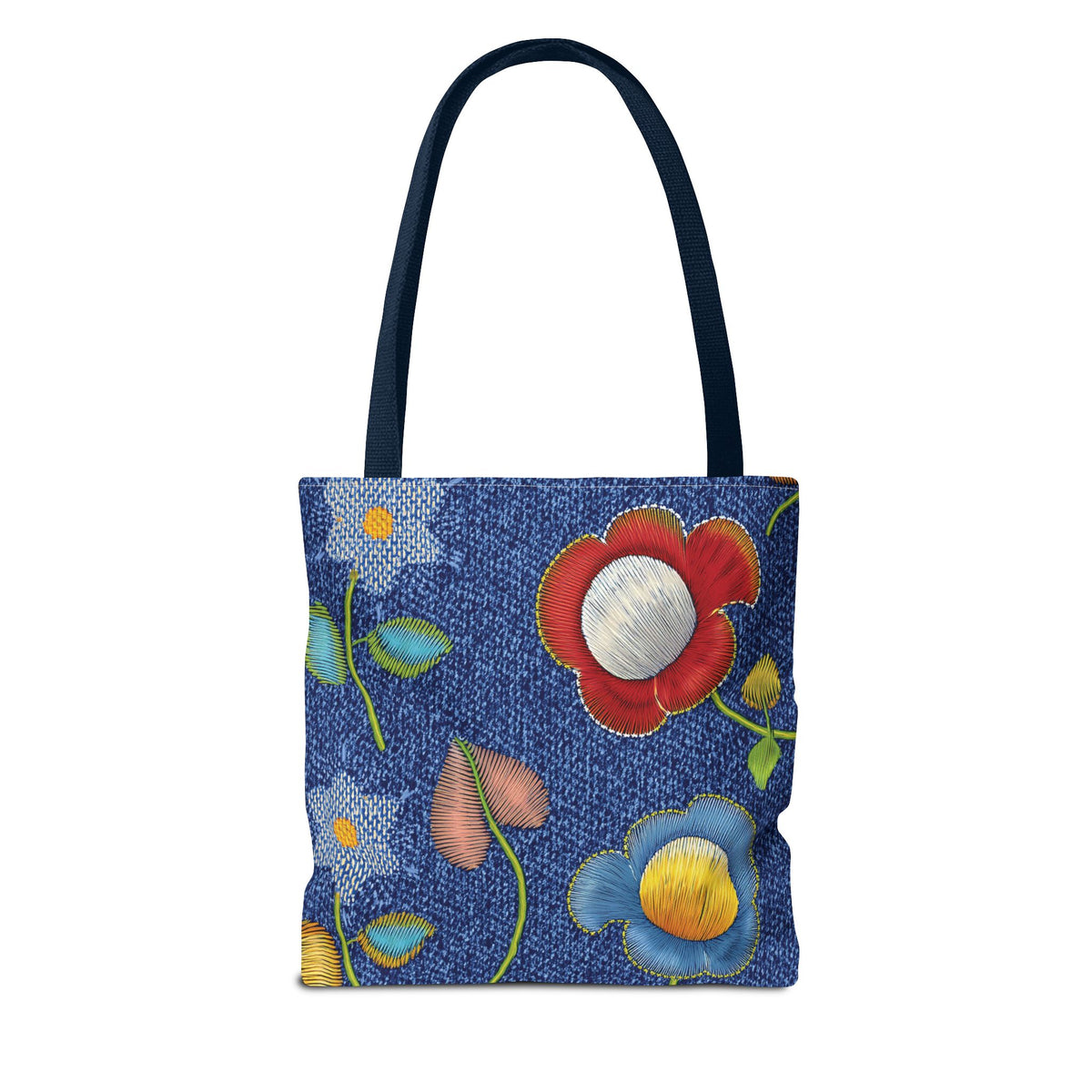Denim Fabric Imitation Print Unisex Canvas Bag Poly Spun 3 Sizes Tote Bag 159-11