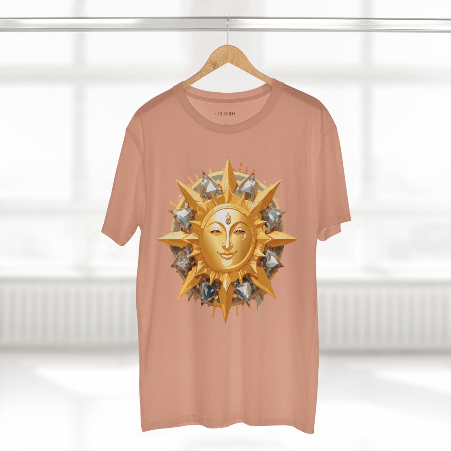 Gold Sun Graphic Unisex 100 Cotton T-Shirt with Golden Art Design 14