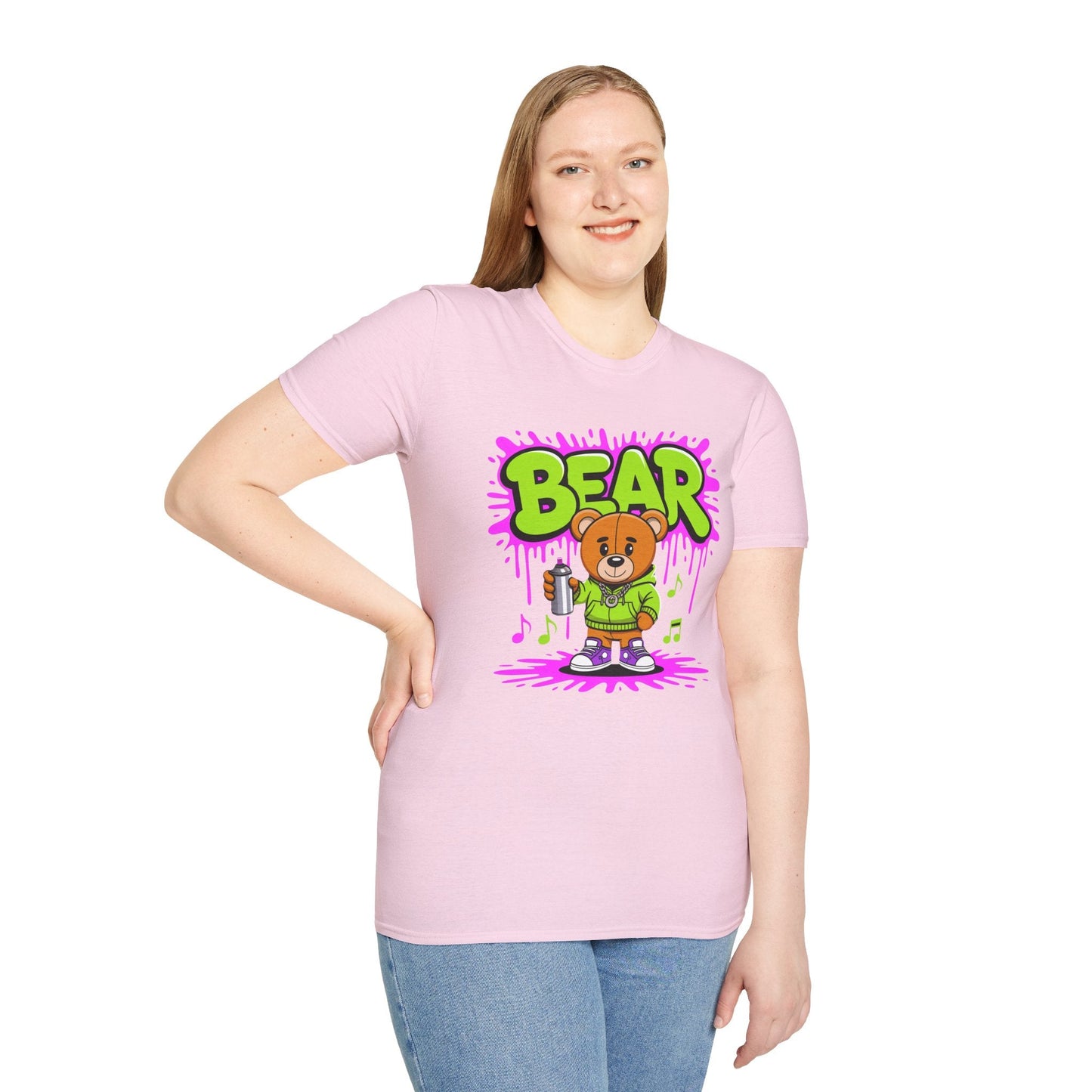 Unisex Cartoon T Shirt With Funny Animals Print Gildan Softstyle 64000 Tee Comfortable Everyday Wear