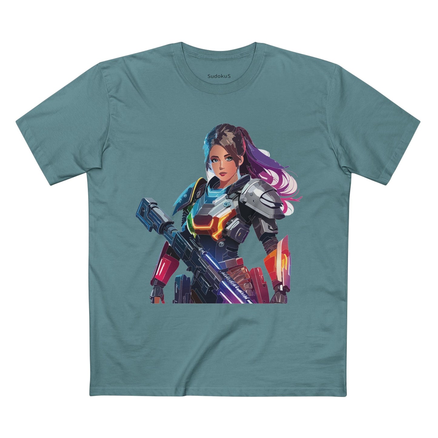 Army-woman Graphic Unisex 100 Cotton Staple Tee 4