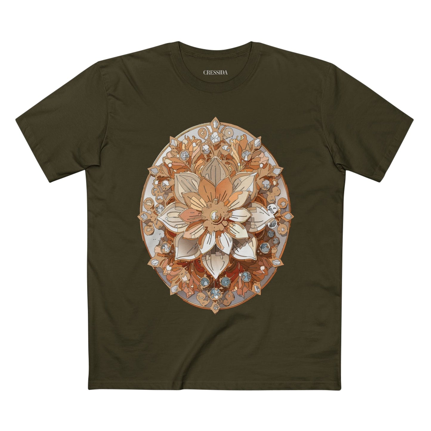 Floral Graphic T-Shirt Unisex 100 Cotton Art Design with Antique Flowers Tee 13