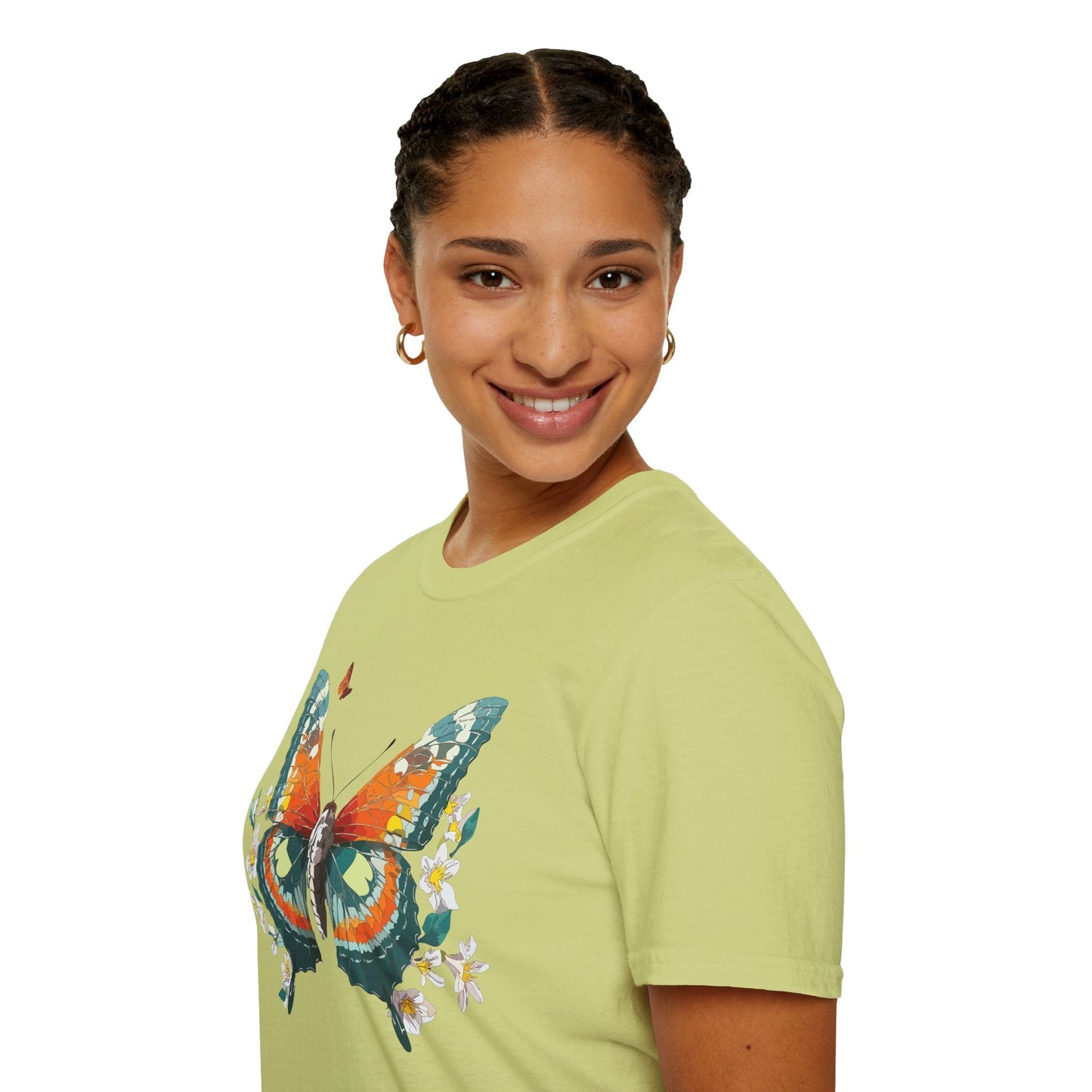 Butterfly T Shirt Unisex Softstyle Gildan 64000 100 Percent Ring Spun Cotton Monarch Tee