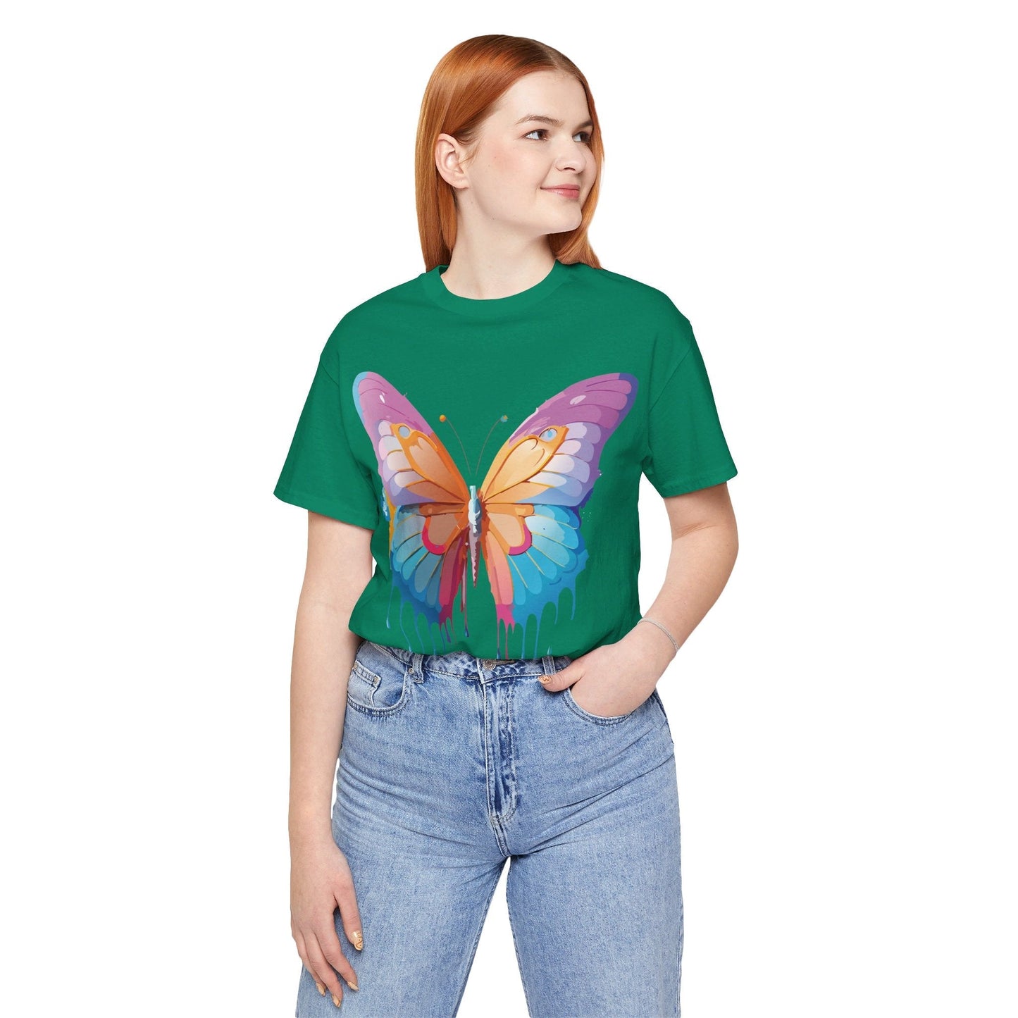 Butterfly Graphic Unisex 100 Cotton Lightweight Vintage Design Jersey Tee 90