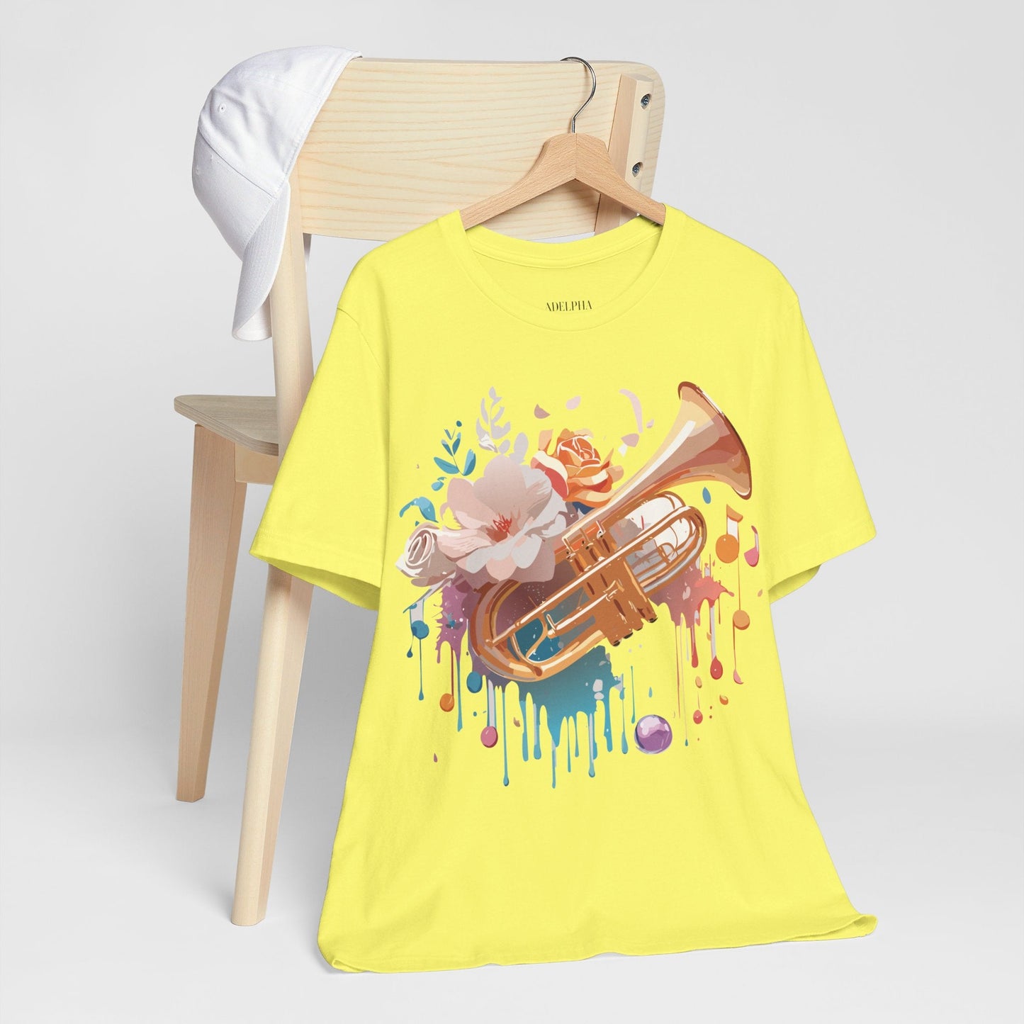 Music Graphic Unisex 100 Cotton Vintage Art with Musical Elements Tee 138